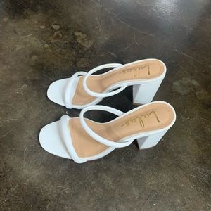 White Strap Lulus Sandal Heel